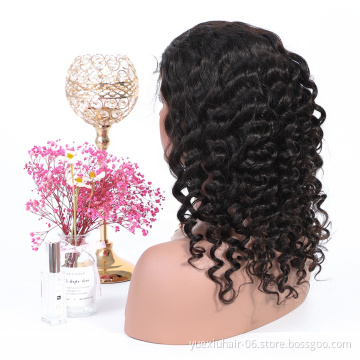 4*4 Human Lace Closure Wig Brazilian Virgin Human Hair Lace Wigs With Baby Hair Loose Deep